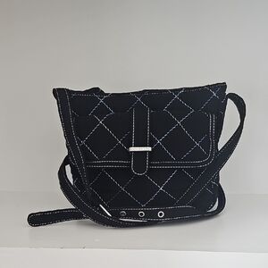 Vera Bradley Black/Blue Quilted Crossbody Bag